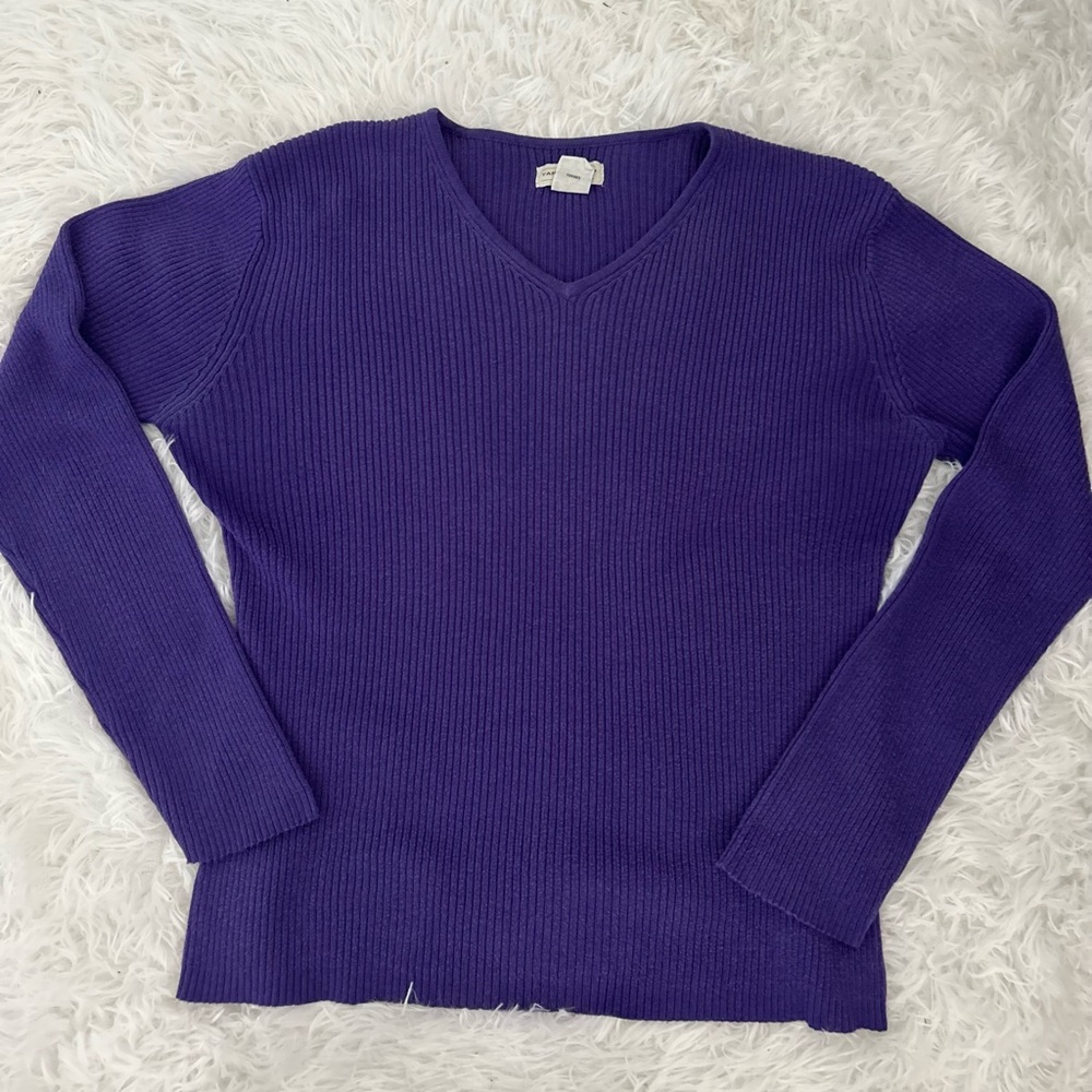 yarn works purple sweater
